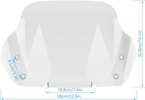 Image of 14 inch Clear Wave Windshield Windscreen Wind Splitter Compatible for Harley Davidson CVO Street Glide FLHXSE 2023-2024, Street Glide FLHX 2024-up