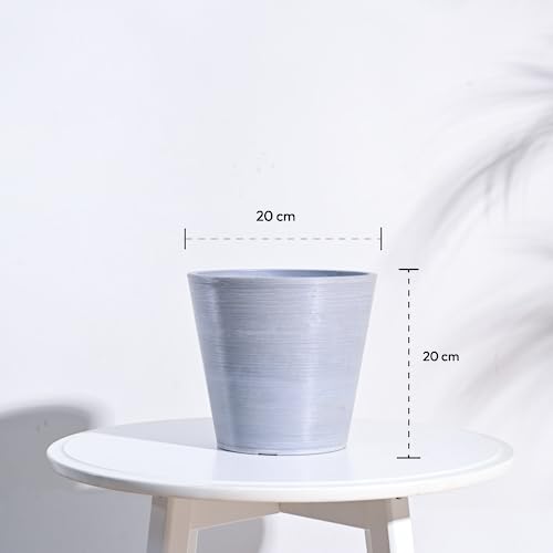 Image of UGAOO Rezer Tivoli Plastic Flower Pot (Diameter 4.7 Inches, Light Grey) | Durable Planter for Home, Balcony, Garden & Patio | Indoor & Outdoor Use | Stylish Gamla for Living Room & Decor