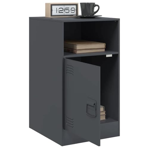 Table d'appoint anthracite 34,5cm meuble de rangement industriel pour salon