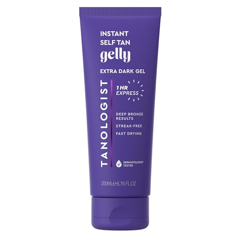 Tanologist Self Tan Gelly- Extra Dark Express Self Tanning Gel Tinted Guide Color Fast Drying Formula Streak-Free Hyaluronic Acid Dermatologist Tested 6.76 fl. oz/200 ml Tube