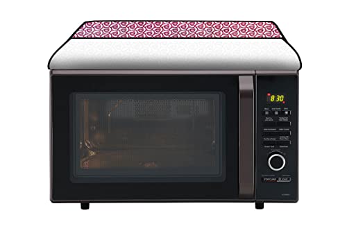Image of Stylista PVC Microwave Oven Cover for Panasonic 20 L Convection NN-CT254BFDG, Packed Pattern Pink