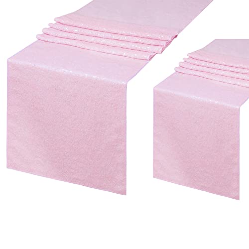 Eternal Beauty Sequin Table Runners Pink 12 X 108 Inch Glitter Pink Table Runner-Pink Sequin Tablerunner For Wedding Party(Pack Of 2) #TOP20