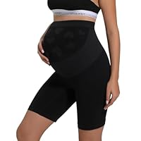 INNERSY Umstandsslip Shorts Schwarz Schwangerschafts Unterhosen Langes Bein Anti Scheuern Radlerhose (XL, Schwarz)