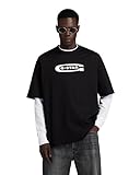 G-Star Para Hombre Camiseta Old School Logo Boxy, Negro (dk black D23904-C336-6484), M