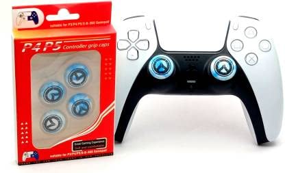 GAMENOPHOBIA Designer Series Thumb Grip for PS5,PS4,PS3, Xbox One and NS-PRO (4Pcs) Blue Gaming Accessory Kit (White +Black)-picture-18
