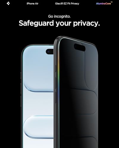 Image of Spigen EZ Fit Privacy Tempered Glass Screen Protector Guard for iPhone Air [2 Pack]