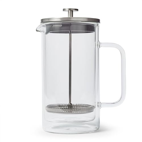 Sur La Table Double-Wall Glass French Press, 8 Cup, Clear