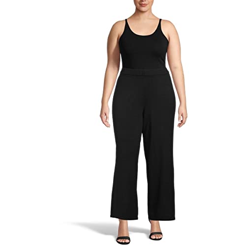 Anne Klein Womens Plus Knit Casual High-Waist Pants Black 1X