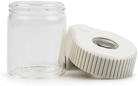 Miniatura 2 de LEWOT Tarro de visualización de aumento con luz LED, tarros de almacenamiento de vidrio transparente herméticos, contenedor de tapa LED recargable
