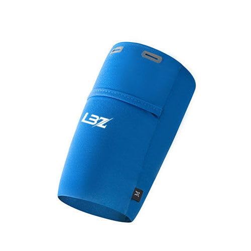 ALTALIVA Universal Sweatproof Cell Phone Sports Armband Phone Holder with Earphone Holes for Running Workout Walking Hiking Biking Fitness (Blue,M)