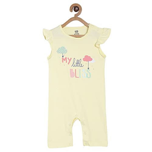 Image of miniklub Baby Front Open Frill Sleeve Knitted Cotton Romper, Pack of 2 (Multi Color)