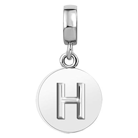 JMQJewelry Graduation 2024 Letters H Initials Alphabet Charm Birthday Thanksgiving Father Daughter Womens Bead Charms Compatible with Pandora Bracelets Cover