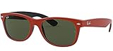 CLASICA Ray-Ban New Wayfarer Gafas, Parte Superior de Goma Rojo sobre Negro Brillante Y Verde, 58 Unisex Adulto