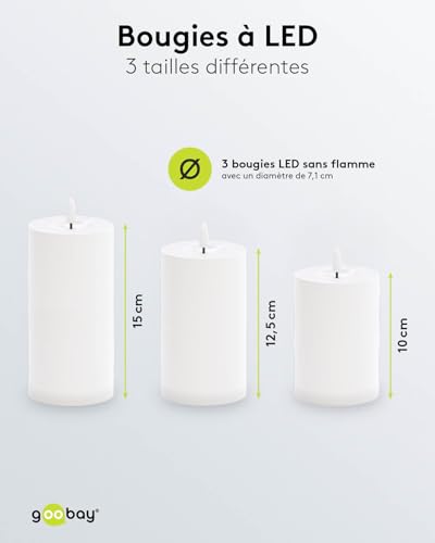 Bougies LED avec télécommande Goobay et fonction minuterie intégrée