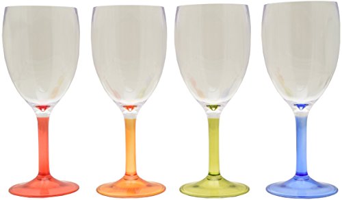 Flamefield Unisexe fête Verres à vin en acrylique (lot de 4), assortis Cover