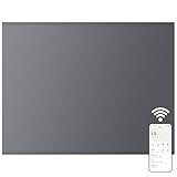 MYLEK Panel Space Heater 0.5KW Smart WiFi App Radiator Electric SlimLow Energy - Charcoal Grey - Wall Mounted Design, Bathroom IPX4 Rated for Homes, Offices (500Watts)