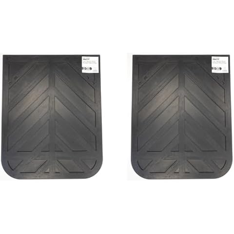 Steel Vision (2 Pieces) Black Semi Truck and Trailer Mud Flaps, Rubber Mud Flap for Semi Trucks - Chevron, 24" x 30" Heavy Duty Rubber Pair Mud Flaps, Thickness: 1/4 inch, 2pcs (24 x 30 inch), 92001 Cover