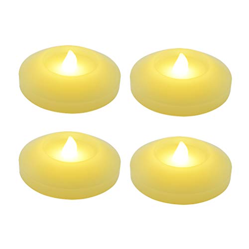 Image of KITOSUN Flameless Floating LED Candles Lights - 3inch Battery Operated Water Activated Flicker LED Tealights for Wedding Centerpieces Vase Pool Decor Natural Wax,150+Hrs (24Pcs Candles, Warm White)