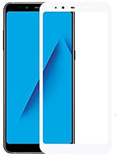 Image of Screen Protector for Samsung Galaxy A8 Plus (White) Tempered Glass Edge-to-Edge 6D Screen Guard With Installation Kit