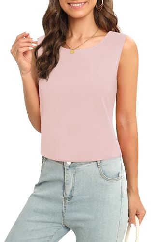 Image of Women's Sleeveless Chiffon Tank Top Business Casual Blouse Tunic Top
