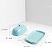 Sweese 306.102 Porcelain Cute Butter Dish with Lid, Perfect for East / West Butter, Turquoise