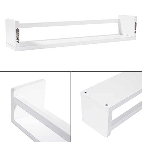 Azsky White Floating Bookshelf 24 Inches Of 3 Nursery Bookshelves Wall Mounted Floating Shelf For Kids Room Cosmetic Storage Shelves Bathroom Storage Shelves Display Shelf Toy Storage Shelves #TOP7