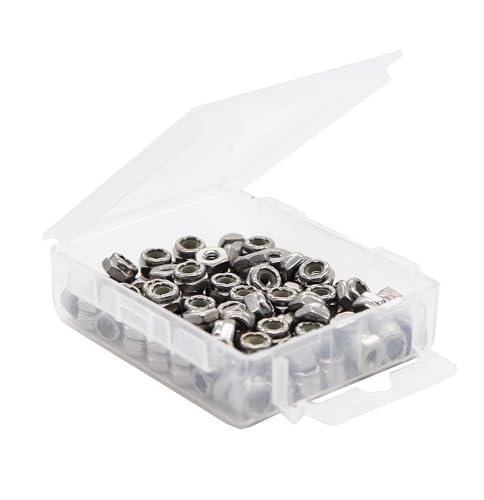 Image of 100pcs 2-56 304 Stainless Steel Nylon Inserted Lock Nut, 18-8 Nylock