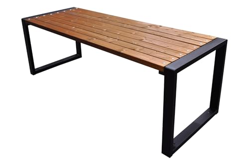 Primario Grande Table de Jardin du Bois Scandinave Primario Acajou - Table Thermolaquée - Table Jardin Résistante aux Intempéries avec Fixation au Sol...