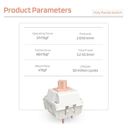 Ltc Panda Switches For Mechanical Keyboard Diy, Holy Panda Switch Feeling, 3Pin Rgb/Smd Tactile Mx Compatible Switches With Switch Puller(30Pcs) #TOP3