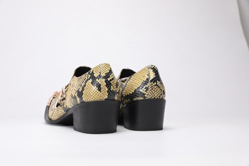 Formal Loafer Dress Oxford for Men Block Heel Slip On for Meeting Genuine Leather3