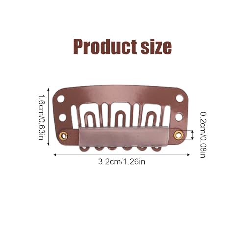 Pinzas para peluca en U de 32 piezas - Clips de metal pequeños con broches de goma suave - Accesorios para pelucas, trenzas, cabello y DIY Chunni miniatura 2