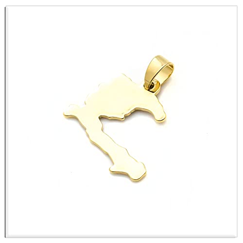 Xusamss Fashion 18K Gold Plated Alloy Haitian Map Pendant Charm Necklace4