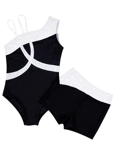 Kids Girls Glitter Rhinestone Ballet Dance Outfits Gymnastics Leotard Set Tracksuit Jumpsuit3