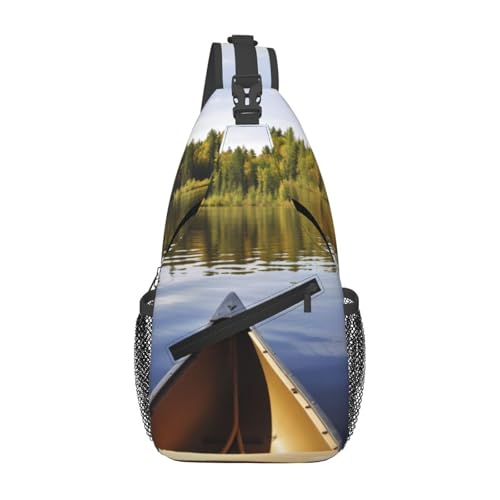 Sac à bandoulière amusant canoë, sac à dos noir pour s'évader au travail et en voyage