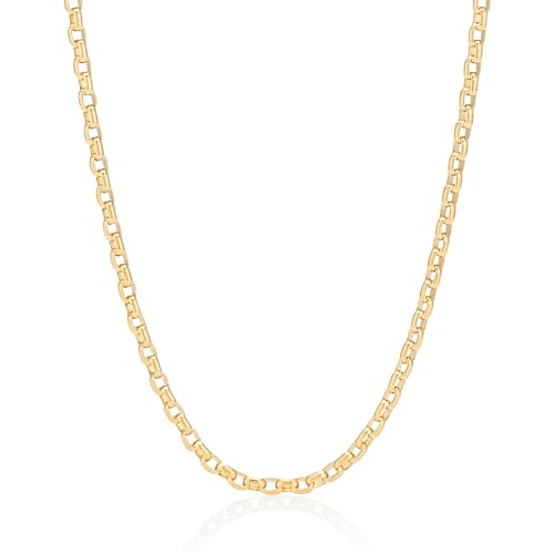 EMF Harmony Rolo Chain Necklace – 18K Gold Vermeil & Sterling Silver Minimalist Women’s Jewelry with Bioresonance for Presence & Clarity (Adjustable 16-18