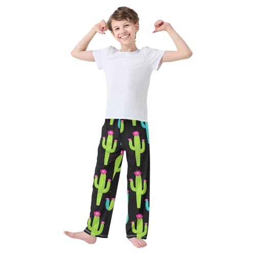 J JOYSAY Flowering Cactus Plant Dark Pajamas Pants Soft Long Pajama Bottoms Lounge Sleep Pants Size S-XL3