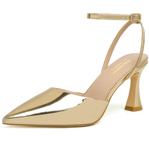 Image of Susanny Heels for Women Stiletto Closed Pointed Toe Backless Dress Shoes High Heels Sexy Kitten Pumps Wedding Guest Party Dance Prom Dressy Comfort Shoes