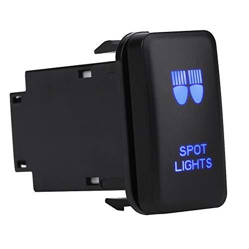 Qiilu LED Rocker Switch,ABS 12V 0.5A Blue LED Car Auto On Off Rocker Toggle Switch for Toyota Hilux Landcruiser VIGO(SPOT Lights)