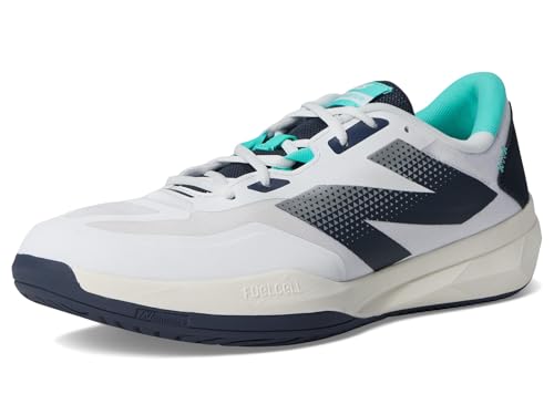 Image of New Balance Men's FuelCell 796 V4 Tennis Shoe, White /Nb Navy /Cyber Jade, 9 W