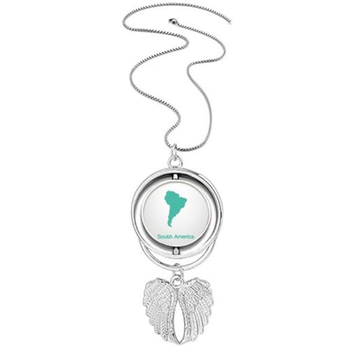 Collier ailes d'ange et carte verte en acier inoxydable pour homme et femme