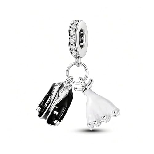 Wedding Charm, Bride & Groom Charm, Sterling Silver, Gift For Wife, Women, Friends, Family, Compatible To Pandora
