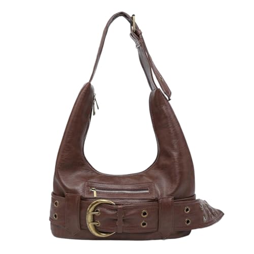 Hobo Bag for Women Vegan Leather Slouchy Tote Bag Vintage Medium Y2K Shoulder Handbag for travel