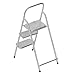 Dollhouse 3 Steps Ladder, Metal Rustproof DIY Decoration 1/12 (Silver)