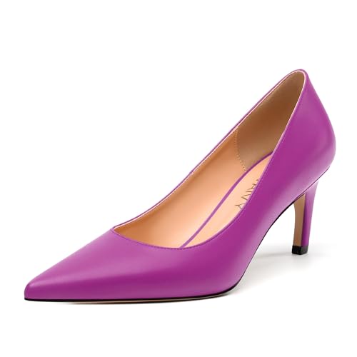 Women's Pumps Pointed Toe Mid Heels Fashion Solid Matte Wedding Working Party Dress Slip On Shoes for Women