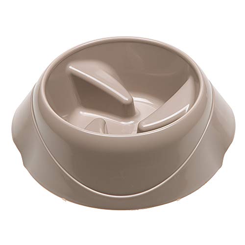 Ferplast Ciotola per Cani Magnus Slow - Ciotola per Cibo per Cani Antideglutizione, Ecologica, Antiscivolo, Ciotola per Acqua per Cani, Migliora la Digestione, 1,5 L. Grigio