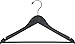 High Grade 30 Pack Solid Wooden Clothes Hanger with Pant Bar, Smooth Finish and Notches for Straps