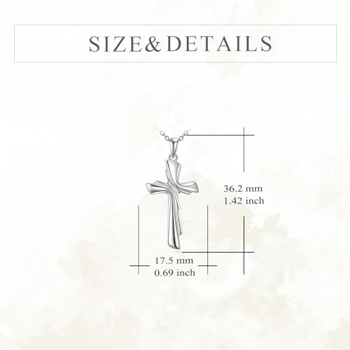 YFN Cross Necklace Sterling Silver Religious Cross Pendant Christian Jewelry Gifts for Women Men4