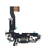 Johncase OEM USB Charging Port Dock Connector Flex Cable + Microphone Mic Replacement Part Compatible for iPhone 12/12Pro All Carriers (Black)
