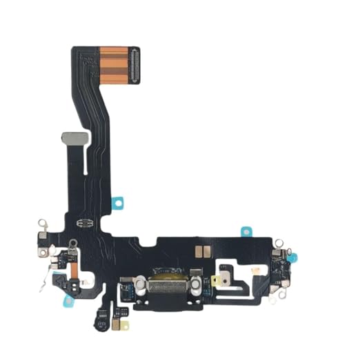 Johncase OEM USB Charging Port Dock Connector Flex Cable + Microphone Mic Replacement Part Compatible for iPhone 12/12Pro All Carriers (Black)