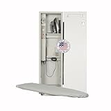Iron-A-Way Built-In Ironing Center with 42 Inch Swiveling Ironing Board, Electrical System, Hot Iron Storage and Raised White Panel Door-AE42RWU